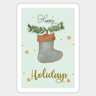 Christmas Stocking Postcard Sticker